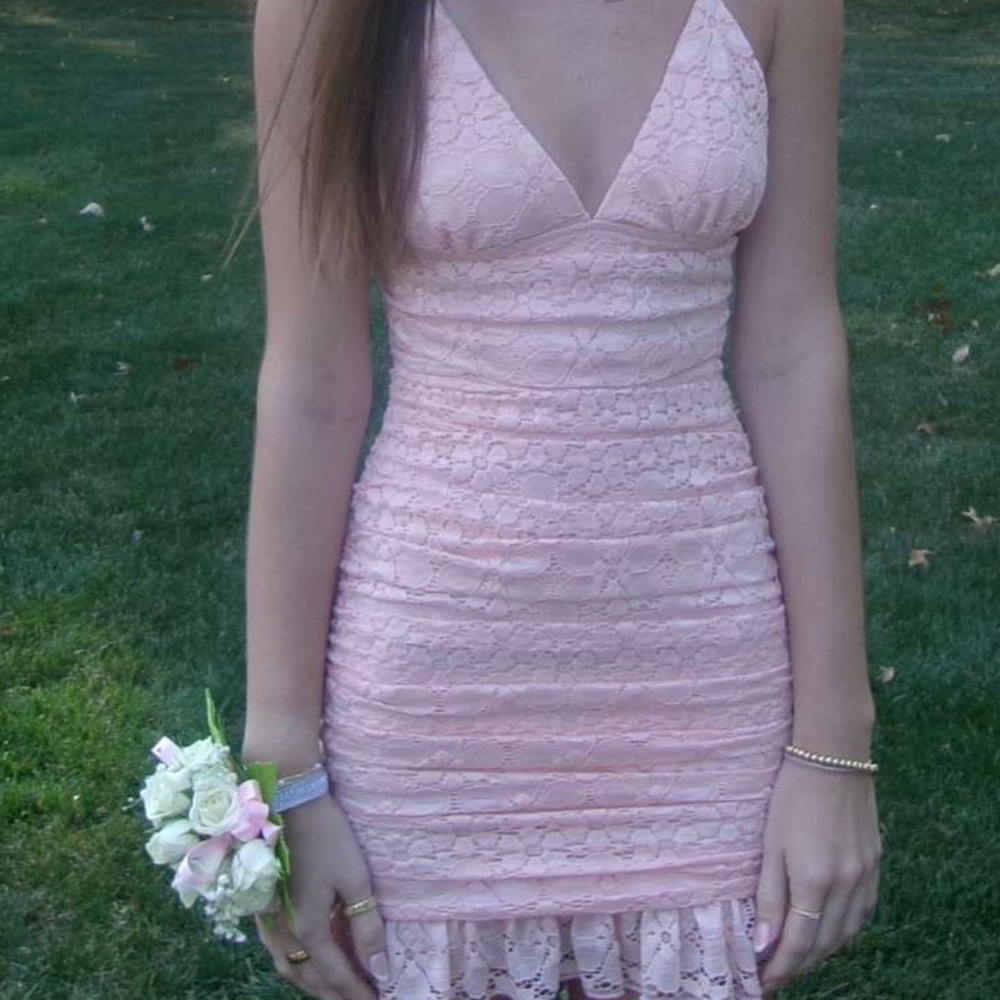 Ruched Pink Bodycon Dress